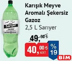SARIYER ŞEKERSİZ GAZOZ 2,5 L fiyat ve kampanya bilgisi